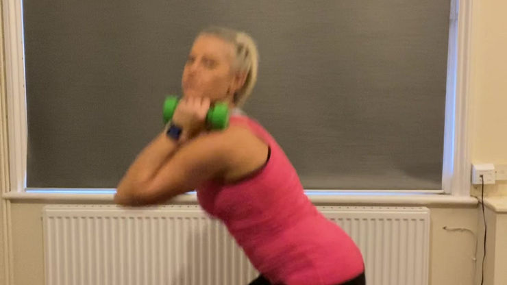 Squat push up